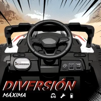 AIYAPLAY Coche Eléctrico para Niños 12V con 2 Motores Control Remoto 2,4G Suspensión Trasera Faros Música Blanco(m-7)