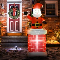 HOMCOM Dekoracja świąteczna Mikołaj z oświetleniem LED(m-9)