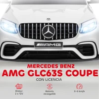 HOMCOM Coche Eléctrico para Niño +3 Años con Licencia de Mercedes 12V con Mando a Distancia Música y Luces Blanco(m-4)