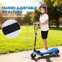 HOMCOM Patinete Eléctrico Plegable para Niños y Adolescentes de +7 Años con Manillar Ajustable en Altura 78x37x87-95 cm Azul(m-6)