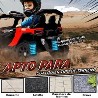 AIYAPLAY Coche Eléctrico para Niños 12V con 2 Motores Control Remoto 2,4G Suspensión Trasera Faros Música Rojo(m-8)