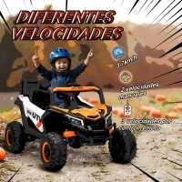 AIYAPLAY Coche Eléctrico para Niños UTV 12V con 2 Motores Control Remoto Velocidad hasta 7 km/h Sistema de Suspensión Naranja(m-5)