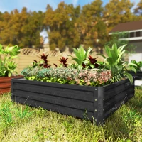Outsunny Carré potager de jardin acier galvanisée 120 x 120 x 30 cm gris(m-10)