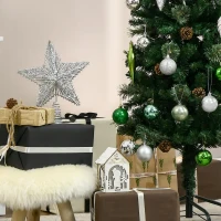 HOMCOM Sztuczna Choinka, Smukła, z Szyszkami, Ognioodporna, 54 x 195 cm, Zielona(m-10)