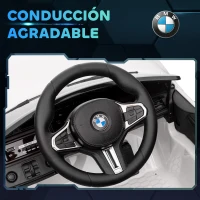 AIYAPLAY Coche de Batería para Niños 12V BMW M4 con Mando a Distancia Faros Bocina Música Velocidad 3-5 km/h Blanco(m-7)