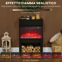HOMCOM Camino Elettrico con Effetto Fiamma 3D Colorata, 1000W/2000W con Temperatura Regolabile e Telecomando, Nero(m-4)