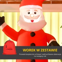 HOMCOM Dekoracja świąteczna Mikołaj z oświetleniem LED(m-8)