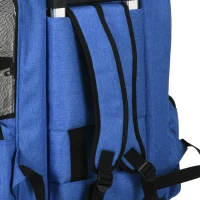 PawHut Sac de transport à roulettes pour chien 2 en 1 trolley chariot poignée téléscopique, sacs rangement 42 x 25 x 55 cm bleu(m-4)