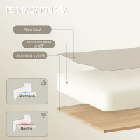 HOMCOM Scaun de Birou Reclinabil la 155° cu Suport pentru Picioare, Dublă Căptușeală și Acoperire în Piele Falsă, Bej(m-6)