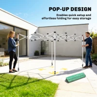 Outsunny Pop Up Gewächshaus ca. 200x300x270 cm Faltbar Foliengewächshaus mit Satteldach Reißverschlusstüren und -fenstern(m-4)