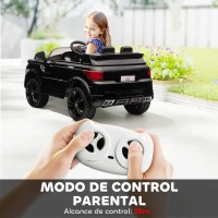 HOMCOM Coche Eléctrico SUV para 3-6 Años Coche de Batería 12V con 2 Motores Mando a Distancia 110x68x52 cm Negro(m-5)