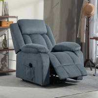 HOMCOM Sillón Relax Reclinable Eléctrico Levanta Personas con Mando a Distancia y Bolsillos Laterales Sillón Elevador Gris(m-9)
