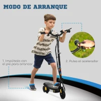 HOMCOM Patinete Eléctrico para Niños de 7-14 Años Plegable con Faro LED Rueda y Freno Velocidad Máxima de 12 km/h Negro(m-8)