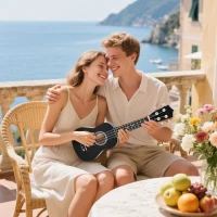 HOMCOM Ukulele per Principianti da 21 Pollici in Legno con Corde in Nylon, Plettro e Corda di Ricambio, Nero(m-8)