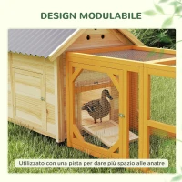 PawHut Casetta per Anatre da Esterno con Rampa, Fondo Rimovibile e Fori di Ventilazione, 78x90x92 cm, Legno(m-8)