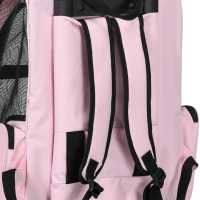 PawHut Sac de transport à roulettes pour chien 2 en 1 trolley chariot poignée téléscopique, sacs rangement 42 x 25 x 55 cm rose(m-4)