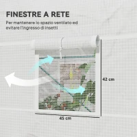 Outsunny Serra da Giardino a Tunnel con Telaio in Acciaio e 4 Finestre in PE 2.5x2x2m, Bianco(m-6)