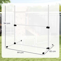 PawHut 4 Piece Dog Agility Training Equipment for Dog Agility Course with Adjustable Height Jump Bars, Included Carry Bag, & Displacing Top Bar, White(m-3)
