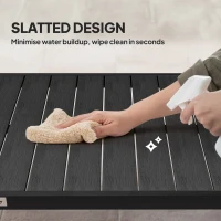 Outsunny Tuinmeubelset - Buitentafel - Loungetafel voor buiten - Weerbestendig - 190 x 90 x 74 cm - Zwart(m-5)