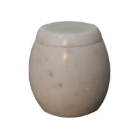 5-Piece Marble Bathroom Accessories Set with Sustainable Durable Design, Hand-Finished Set with Solid Mango Wood, 10L x 10W x 14H cm, White(m-7)