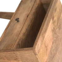 100% Solid Wood Bedside Table with Spacious Drawer and Open Shelf, Hand-finished Crafted Desk for Bedroom, 35 x 45 x 57 cm, Brown(m-4)