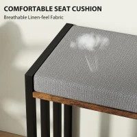 HOMCOM Shoe Storage with Seat, Upholstered Entryway Bench, Shoe Bench with 3 Open Shelves for Hallway, Rustic Brown(m-5)