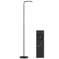 HOMCOM LED-Stehlampe mit magnetischer Fernbedienung, flexibel verstellbar, drehbar, Metall, Schwarz(m-1)