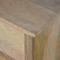 Solid Wood Nordic Bedside Table with 2 Smooth-Glide Drawers and Circular Design, Bedside Cabinet with Unique Grain, 38L x 45W x 60H cm, Brown(m-7)