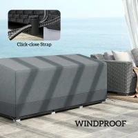 Outsunny Rectangular Patio Garden Furniture Cover Waterproof for 3 Seater Sofa Bistro Set, UV Resistant Protection 600D Oxford Fabric Rattan Lounge Clean Cover, 190 x 72 x 76cm, Grey(m-5)