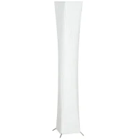 HOMCOM Lampada da Terra Moderna con Interruttore a Pedale, in Acciaio e Tessuto, 25x25x129 cm, Bianco e Argento(m-1)