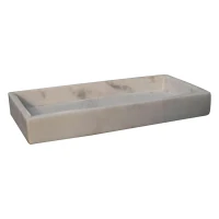 Set of 5 Marble Bathroom Accessory with Brass Inlay and Understated Sheen, Hand-Finished Set with Fully Assembled, 7.5L x 7.5W x 10H cm, White(m-9)