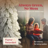 HOMCOM Set of 3 Pencil Flocked Christmas Tree, 3ft 4ft 5ft(m-4)