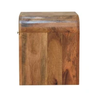 Darcy Solid Mango Wood Bedside Table with Drawer and Clear Natural Finish, Handcrafted Desk for Bedroom, 35L x 45W x 40H cm, Brown(m-7)