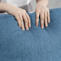 HOMCOM Fotoliu Relaxant Reclinabil Manual la 135°, Rotativ la 360° cu Funcție de Balans, Albastru(m-9)