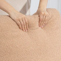 HOMCOM Poltrona Relax Reclinável Manual Poltrona Relax de Borreguito com Função de Baloiço 360° Reclinável até 135º 76x94x100 cm Marrom Claro(m-5)