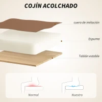 HOMCOM Silla de Escritorio con Reposapiés Respaldo Reclinable Acolchado Grueso Tapizada en Cuero Sintético Marrón(m-6)
