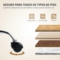 HOMCOM Cadeira de Escritório com Apoio para os Pés Encosto Reclinável e Revestida em Couro Sintético  66x72x113-121 cm Marrom(m-7)