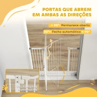PawHut Barreira de Segurança para Cães com Largura Ajustável 74-87 cm e Extensões para Escadas e Portas Branco(m-5)