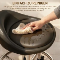 HOMCOM Rollhocker höhenverstellbar mit Rückenlehne Drehhocker 59-75 cm Arbeitshocker 360° drehbar Schwarz(m-6)