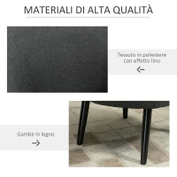 HOMCOM Sedia da pranzo sedia da soggiorno sedia da ufficio sedia imbottita moderna poliestere legno grigio 71 x 65 x 75 cm(m-5)