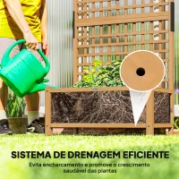 Outsunny Floreira com Treliça de Madeira Caixa de Plantio com Suporte para Plantas Trepadeiras 90x45x183cm Madeira(m-6)