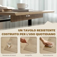 HOMCOM Tavolo da Pranzo Industriale per 6-8 Persone con Ribalta Rotonda, in Legno e Acciaio, 180x80x75 cm(m-7)