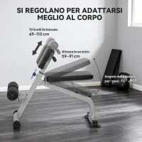 SPORTNOW Panca Romana Regolabile e Pieghevole Multifunzione, Capacità 150 kg, Argento(m-5)