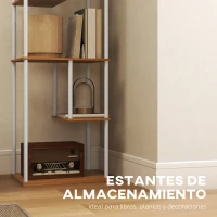 HOMCOM Lámpara de Pie con Estantes Temperaturas de Color Ajustable 3000K-6500K Control Remoto Bombilla E27 Natural(m-6)