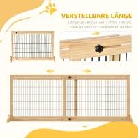 PawHut Hondenhek, traphekje, 180 cm hoog, in hoogte verstelbaar, natuur + zwart(m-4)
