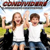 AIYAPLAY Macchina Elettrica per Bambini 3-8 Anni 24V a 2 Posti, Doppio Motore, Telecomando e Soft Start, Arancione(m-6)