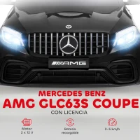 HOMCOM Coche Eléctrico para Niño +3 Años con Licencia de Mercedes 12V con Mando a Distancia Música y Luces Negro(m-4)