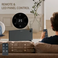 HOMCOM 2000W Electric Convector Heater, Freestanding or Wall Mounted, Space Heater with Adjustable Thermostat, Timer, Grey(m-9)