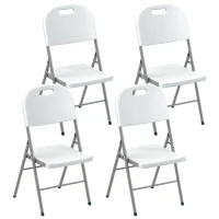 Outsunny Set of Four Foldable Outdoor Chairs - White(m-10)