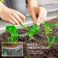 Outsunny 432L Square Raised Garden Bed Box Steel Frame for Vegetables, Flowers and Herbs, 120 x 120 x 30cm, Light Grey(m-5)